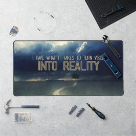 「ビジョンを現実にする」モチベーション肯定 デスクマット