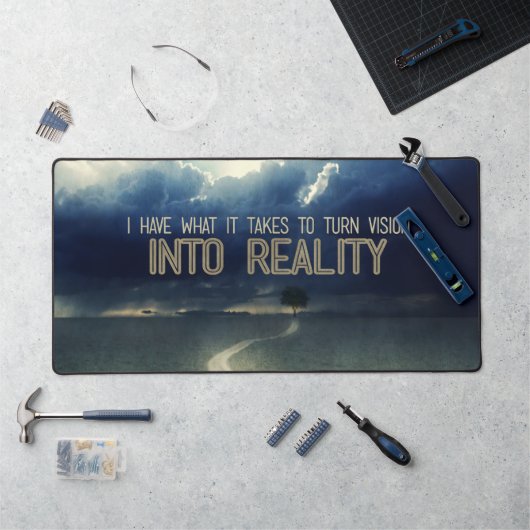 「ビジョンを現実にする」モチベーション肯定 デスクマット (ワークステーション)