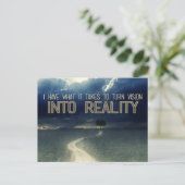 「ビジョンを現実にする」モチベーション肯定 ポストカード (スタンド正面)