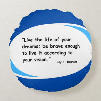 ビジョンを生きる – やる気を起こさせる引用文 ラウンドクッション