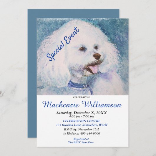 ビジョンフリースパピースウィーズハッピーバースデー 招待状 (正面/裏面)