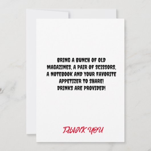 ビジョンボードパーティの招待状、ドリームビジョン 招待状 (裏面)