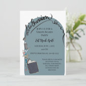 ビジョンボ図解入りの、写真付きのードパーティー 招待状 (スタンド正面)