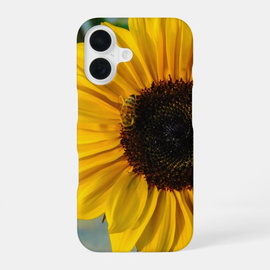 ビジー・ビー・ひまわり iPhone 16ケース (裏面)