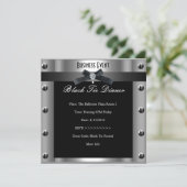 ビジ企業のーフォーマルブラックタイシルバーメタル 招待状 (スタンド正面)