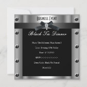 ビジ企業のーフォーマルブラックタイシルバーメタル 招待状 (正面)
