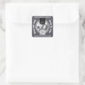 ビジ感謝していネスQRCodeロゴシルバーマップグローブスモーキー スクエアシール (バッグ)