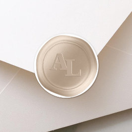 ビスクサンドワックスシールモノグラム結婚式用シール ラウンドシール