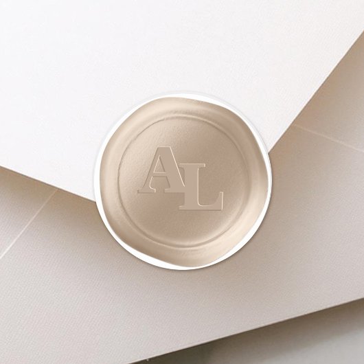 ビスクサンドワックスシールモノグラム結婚式用シール ラウンドシール