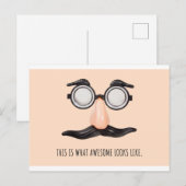 ビスク眼鏡 おもしろ ポストカード (正面/裏面)