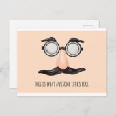 ビスク メガネ 面白い ポストカード (正面/裏面)