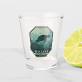 ビスケインナショナルパークカメレトロエンブレム ショットグラス (正面)