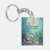 ビスケインナショナルパークフロリダタートルコーラルレトロ キーホルダー (正面左)