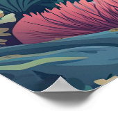 ビスケインナショナルパークフロリダタートルコーラルレトロ ポスター (角)