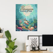 ビスケインナショナルパークフロリダタートルコーラルレトロ ポスター (ホームオフィス)