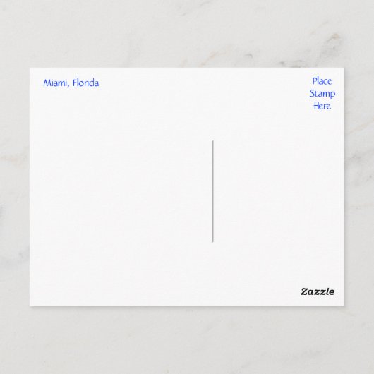 ビスケインベイマイアミビーチフロリダトラベルハガキ ポストカード (裏面)
