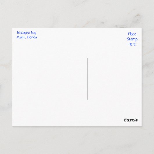 ビスケインベイマイアミビーチフロリダポストカード ポストカード (裏面)