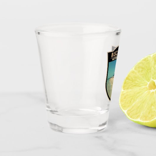 ビスケイン国立公園フロリダウォーター色 ショットグラス (左)