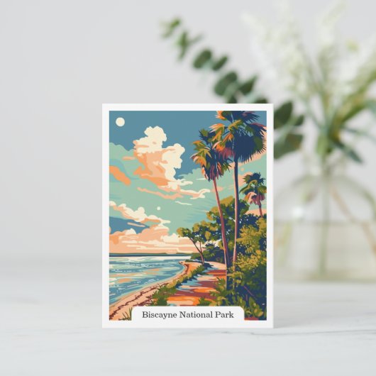 ビスケイン国立公園フロリダ旅行ヴィンテージ ポストカード (スタンド正面)