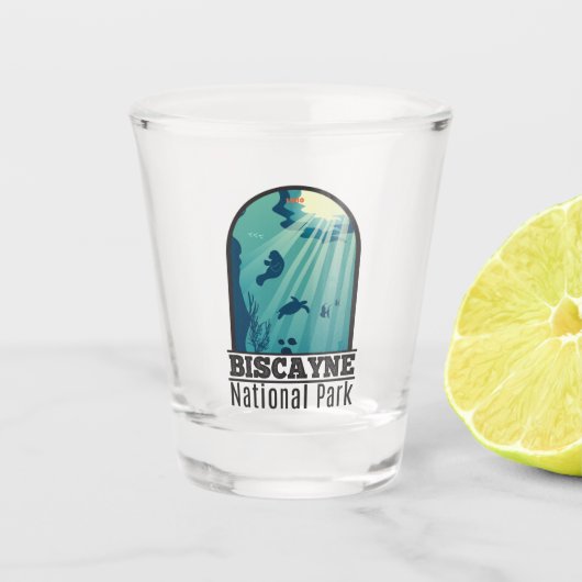 ビスケイン国立公園フロリダ海中海事 ショットグラス (正面)