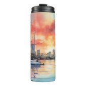 ビスケイン湾からマイアミの水色の夕日 タンブラー (正面)