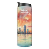 ビスケイン湾からマイアミの水色の夕日 タンブラー (回転右)