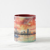 ビスケイン湾からマイアミの水色の夕日 マグカップ (中央)