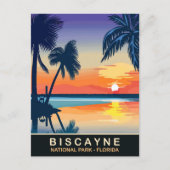 ビスケイン、夏の夕日フロリダ州、旅行 ポストカード (正面)