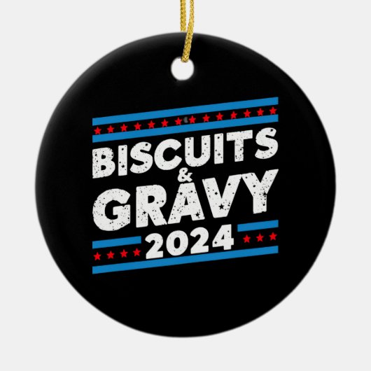 ビスケットとグレービー2024大統領の年選挙 セラミックオーナメント (正面)