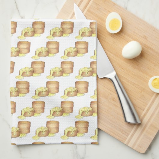 ビスケットとソーセージグレイビーサザンブレックファーストフード キッチンタオル (四つ折り)