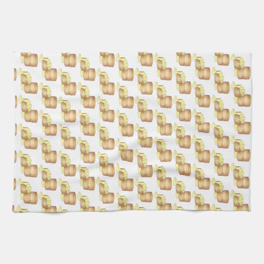 ビスケットとソーセージグレイビーサザンブレックファーストフード キッチンタオル (横)