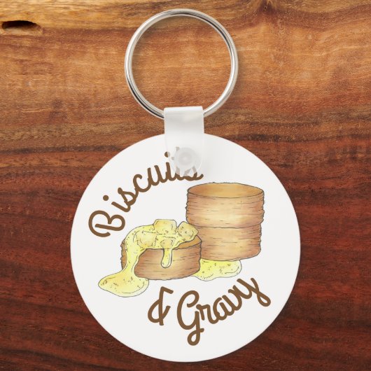 ビスケットとソーセージグレイビーサザンブレックファーストフード キーホルダー (正面)