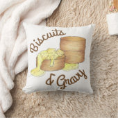 ビスケットとソーセージグレイビーサザンブレックファーストフード クッション (ブランケット)