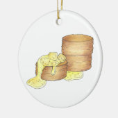 ビスケットとソーセージグレイビーサザンブレックファーストフード セラミックオーナメント (左)