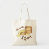 ビスケットとソーセージグレイビーサザンブレックファーストフード トートバッグ (正面)