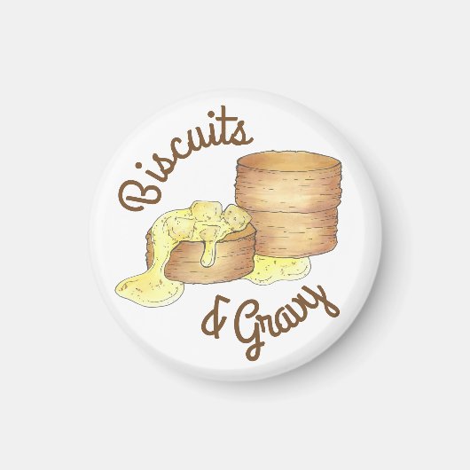 ビスケットとソーセージグレイビーサザンブレックファーストフード マグネット (正面)