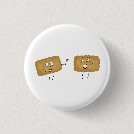 ビスケットのテーマ かわいいクッキー 缶バッジ (正面)