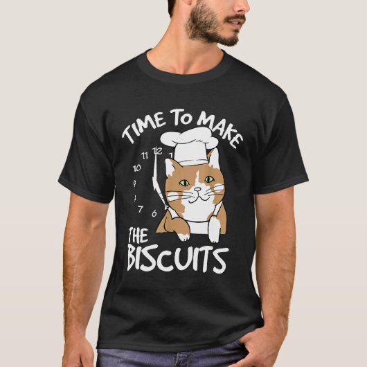 ビスケットを作る時間です Chef Cat 1 Tシャツ (正面)