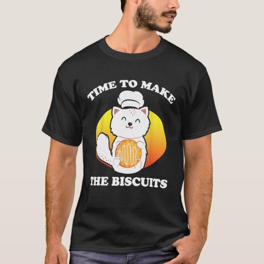 ビスケットを作る時間です Chef Cat 7 Tシャツ (正面)