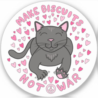 ビスケットを作ろう、戦争ではなく 子猫のビニールステッカー シール