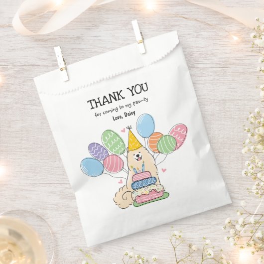 ビスケットサモエイ誕生日パーティーサンキューオファーストバッグ フェイバーバッグ (クリップ留めされた状態)