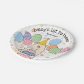 ビスケットサモエードドッグバースデーパーティー紙プレート ペーパープレート (アングル)