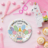 ビスケットサモエードドッグバースデーパーティー紙プレート ペーパープレート (パーティー)