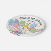 ビスケットサモエードドッグバースデーパーティー紙プレート ペーパープレート (アングル)