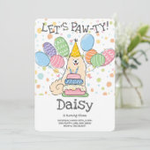 ビスケットサモエードドッグ誕生日パーティーの招待 招待状 (スタンド正面)