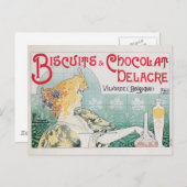 ビスケットチョコレートヴィンテージ食品とアート ポストカード (正面/裏面)