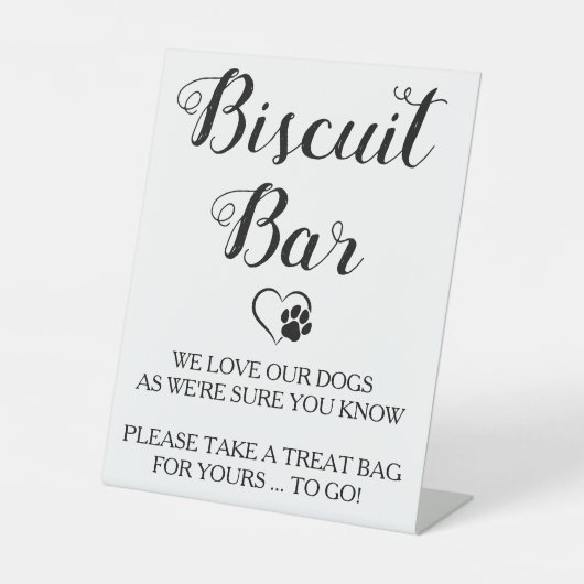ビスケットバーペットドギードッグトリート結婚式の引き出物 台座サイン (正面)