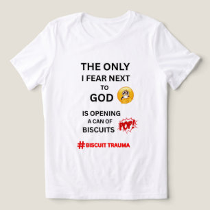 ビスケット恐怖症,グルメユーモア白グラフィックレディース トライブレンドTシャツ