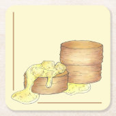 ビスケット&ソーセージグレイビーシェフダイナーレストラン スクエアペーパーコースター (正面)