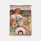 ビスケット、ミュシャ フリースブランケット (正面)